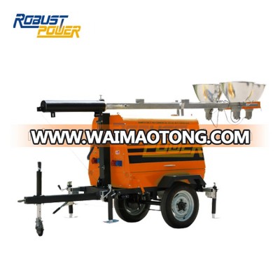 Construction Site 4x1000W Metal Halide Lamp Mobile Diesel Generator Light Tower