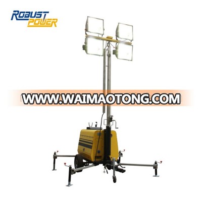 Rental Market Heavy Duty 100L 9M Munual Portable Mobile Generator Light Tower